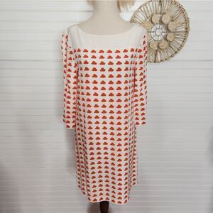 ICICLE 100% Silk Cloud Print Shift Dress Small